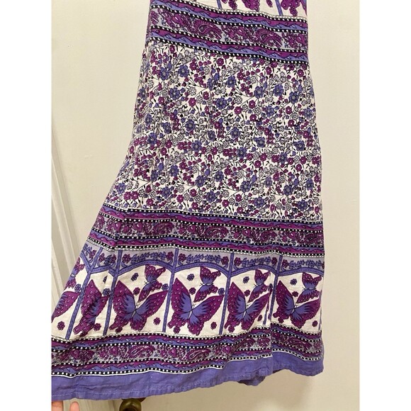 VTG Y2K Butterfly Mini Sun Dress Sz Small  Purple Fairy Boho Ethereal Floral - Picture 4 of 10
